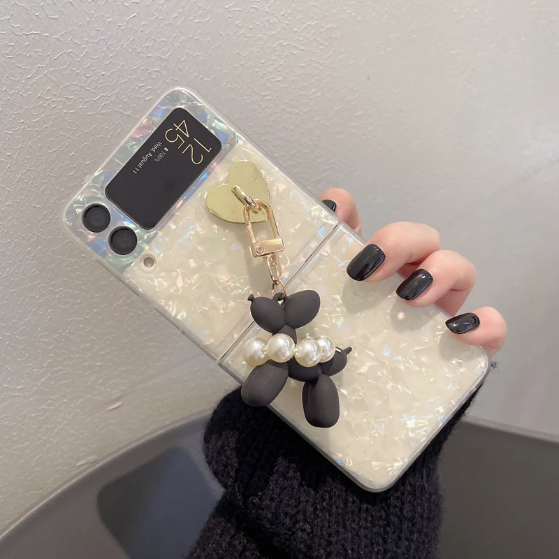 Блестящий цветной чехол для телефона с рисунком мечтательных ракушек Samsung Galaxy Z
