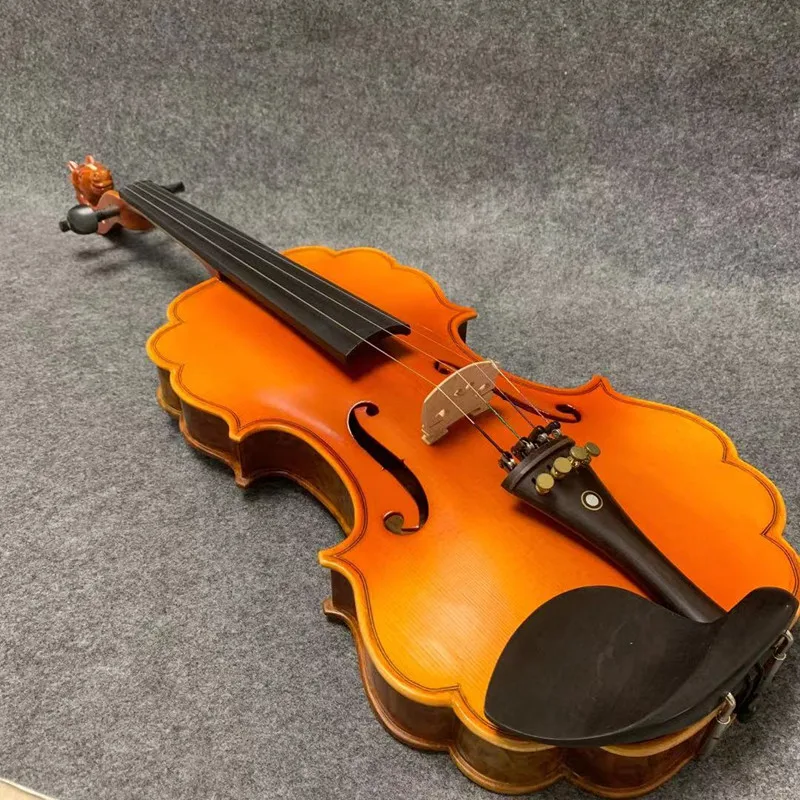 Baroque style song maestro bird's eye 4/4.Whole maple back,carving horse head #14543