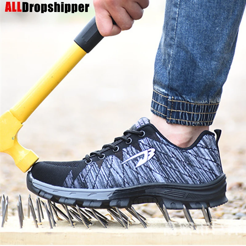 Мужские и женские мужские защитные ботинки Мужская дышащая обувь стальной носок