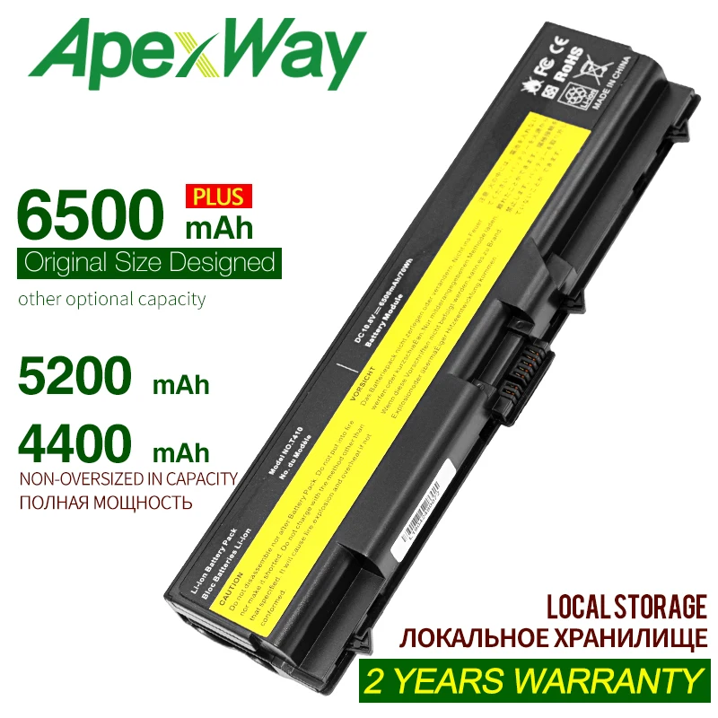 Apexway T520 Batteria Del Computer Portatile Per Lenovo Thinkpad Edge L410 T420 T410 L420 T510 E40 E50 L512 L412 L421 L510 L520 Sl410 Sl510 W510