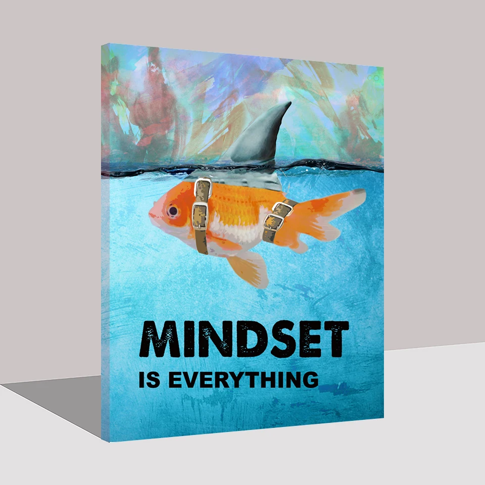 Модульная Картина на холсте с изображением золотой рыбки Настенная картина Mindset