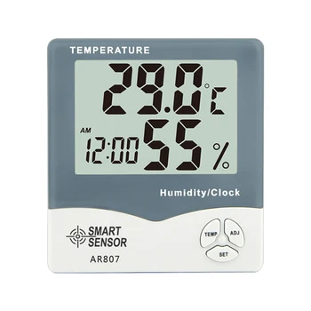 

AR807 Digital Hygrometer Thermometer termometer Humidity Temperature Meter tester Weather Station W/ Calendar & Clock Alarm