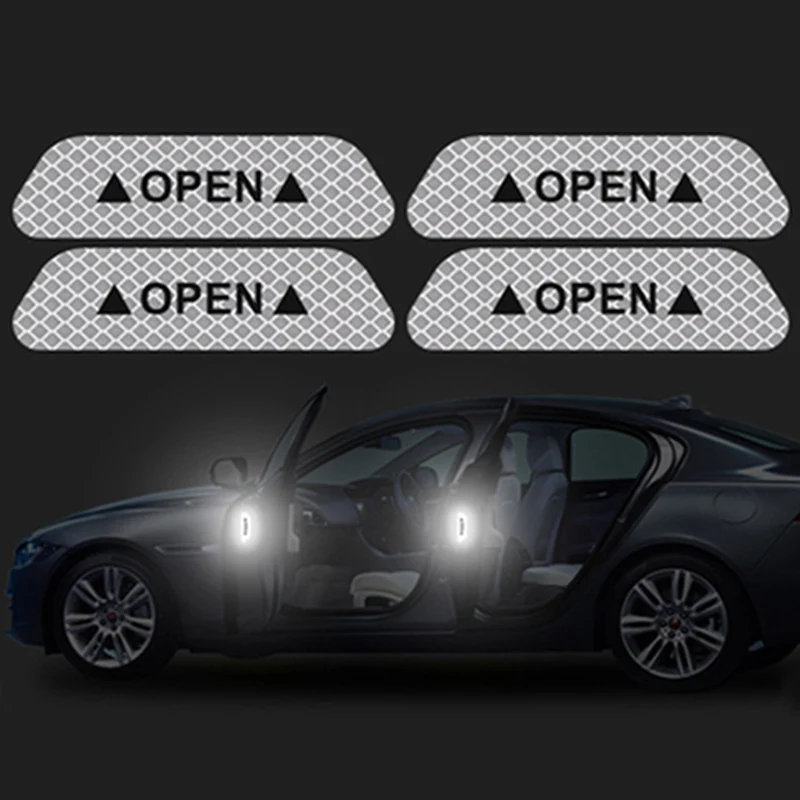 SV 4 шт./компл. «открыто» на автомобильную дверь Тип Светоотражающая Предупреждение Стикеры Mark ночного вождения наклейки на дверь машины - Цвет: SV