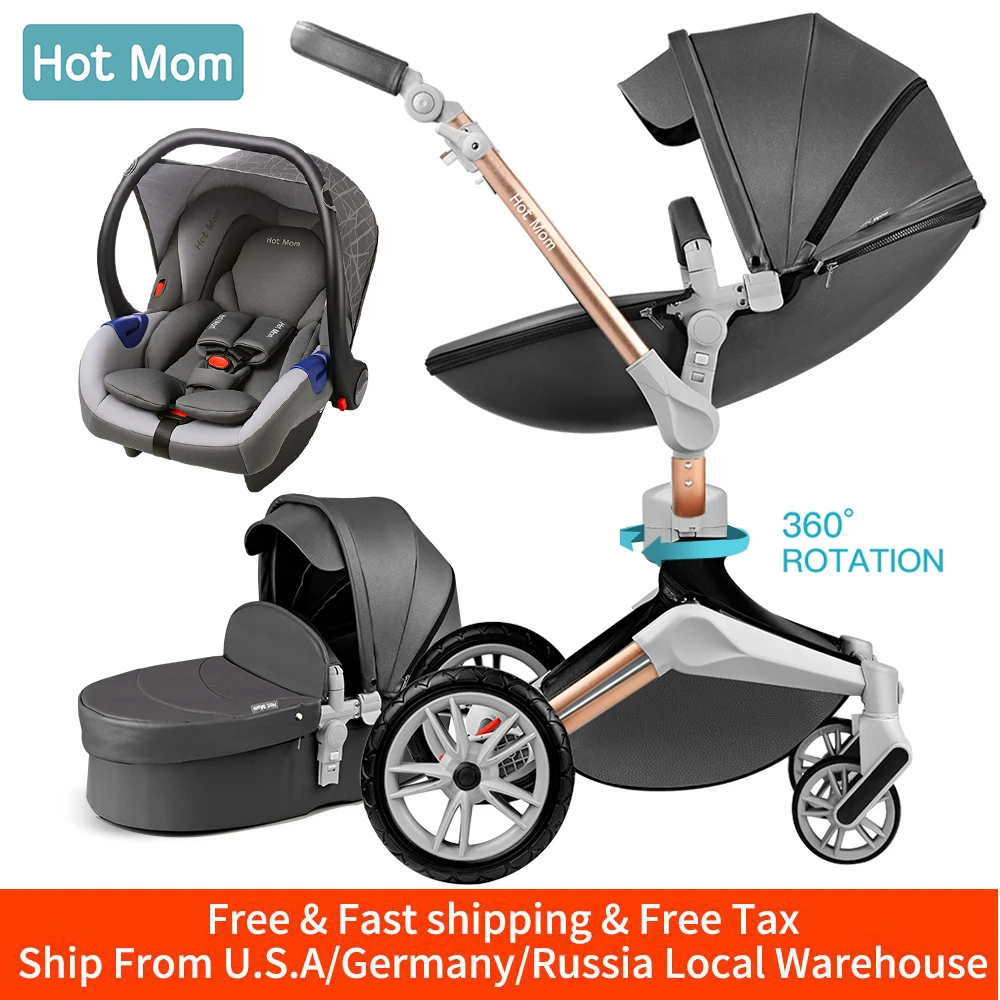

Baby Stroller 3 in 1 travel system with bassinet and car seatï¼Œ360Â° Rotation Function children stroller,Luxury Pram F023