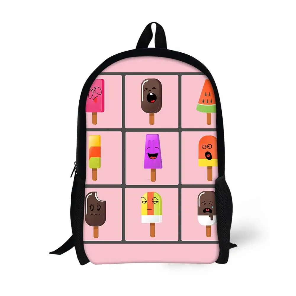 

Fashion Backpack Cute ice cream Custom Pattern Kids School Bags Cartoon Animal Designer Teenagers Book-Bags Set