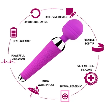 Fast Push The Vibrator Sex toys shock stimulate G point Dildo massage Multi-speed Wand enjoy Climax for Woman Men Adults USB 4