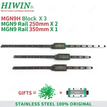 HIWIN из нержавеющей стали MGN9 250 мм 350 мм линейная направляющая с MGN9H направляющие блоки каретки для 3d принтера