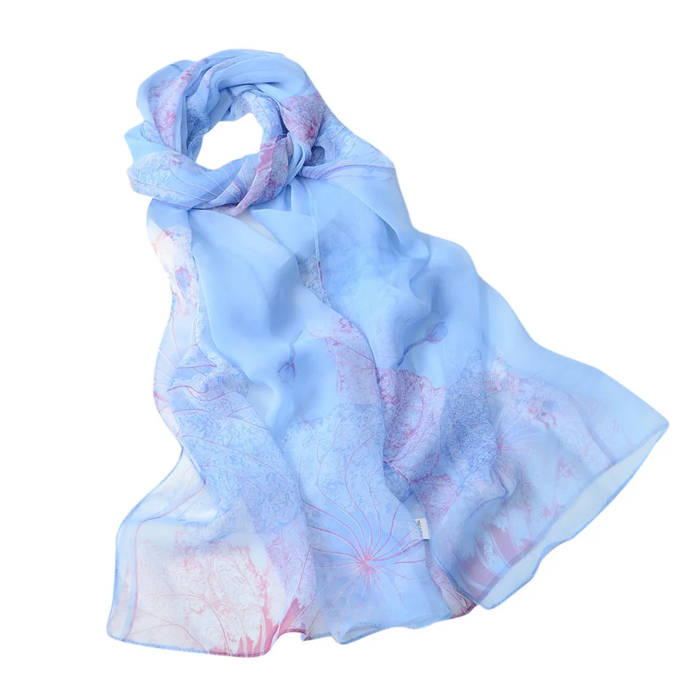 Sleeper# P501 Модный женский длинный мягкий шарф с принтом лотоса, шарф, женские шали, шарфы Schal, зимние цветные мягкие Cachecol
