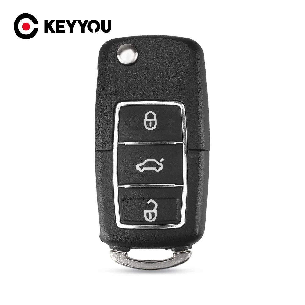 Чехол для ключа KEYYOU складной чехол дистанционного с 3 кнопками VW Volkswagen Jetta Golf Passat b5