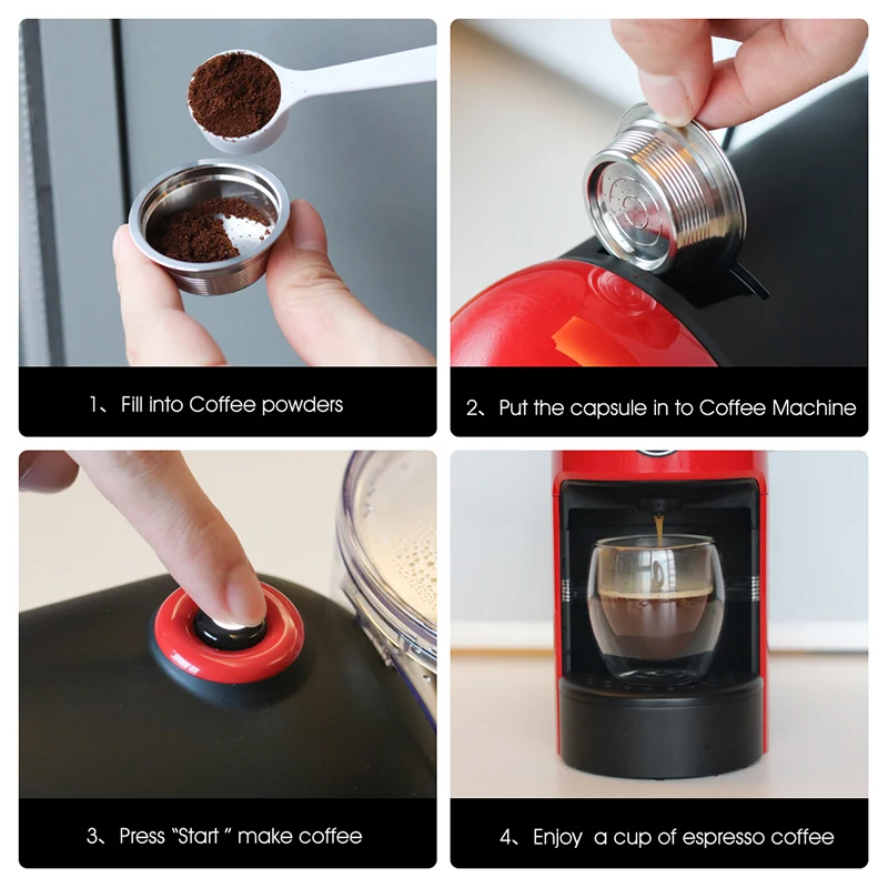 Многоразовая капсула для кофе может быть заполнена 304 Эспрессо-фильтр из нержавеющей стали капсулы для Lavazza A Modo Mio Jolie/Espria