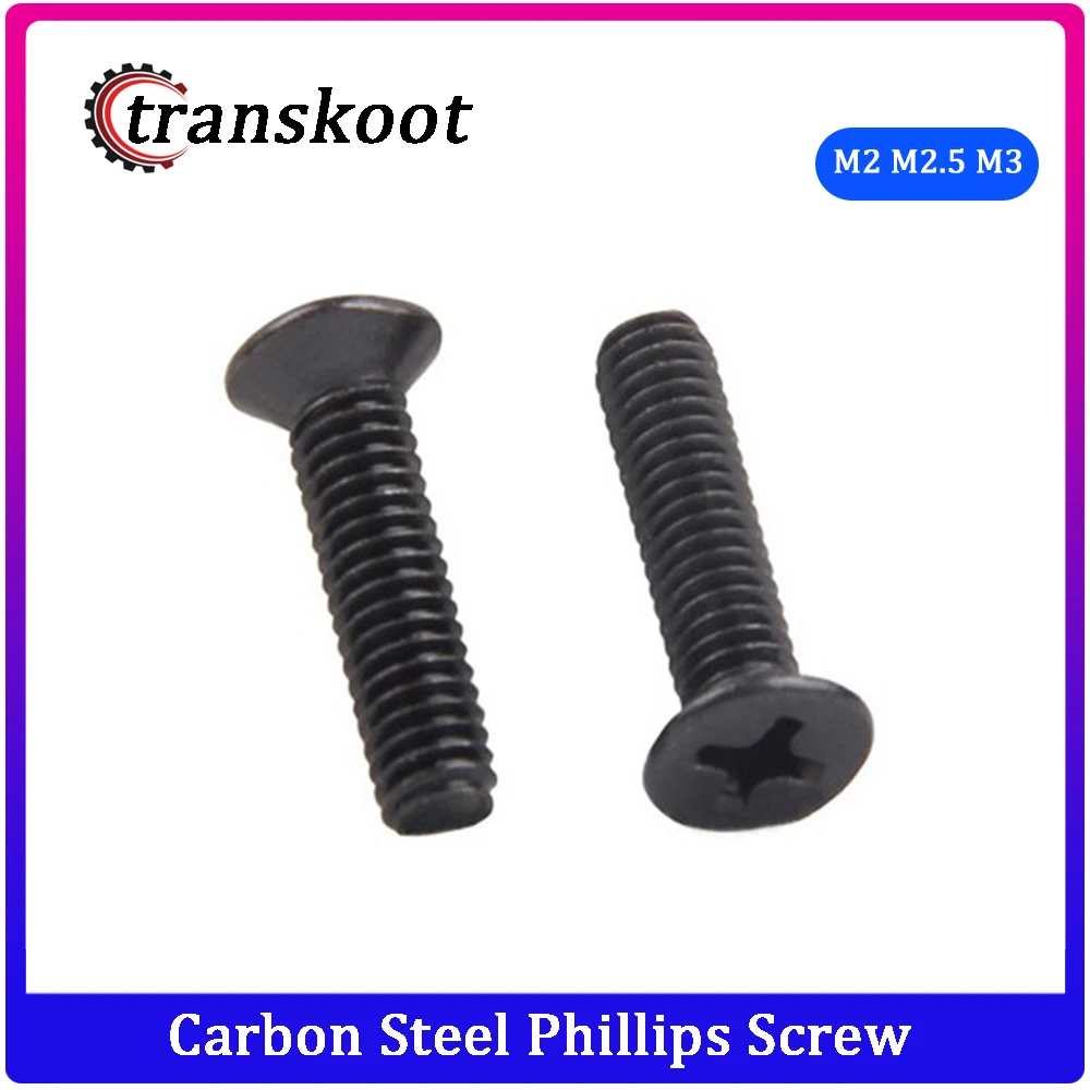 50 шт. DIN965 M2 M2.5 M3 M4 Black Phillips крестообразный винт с потайной головкой|m3 m4|screw screwcountersunk