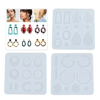 

Crystal Epoxy Resin Mold Earring Pendant Casting Silicone Mould DIY Crafts Jewelry Making Tools