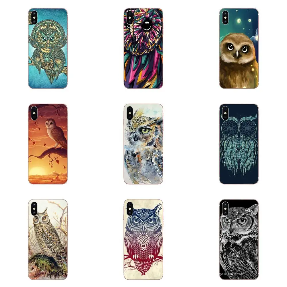 Vintage Owl Rugged Plastic Soft New Style For Galaxy Grand A3 A5 A7 A8 A9 A9S On5 On7 Plus Pro Star 2015 2016 2017 2018