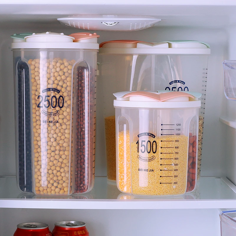 Кухонные принадлежности резервуар для хранения влагостойкий герметичный резервуар ящик для хранения отсек прозрачный ящик пластиковый ящик для хранения продуктов