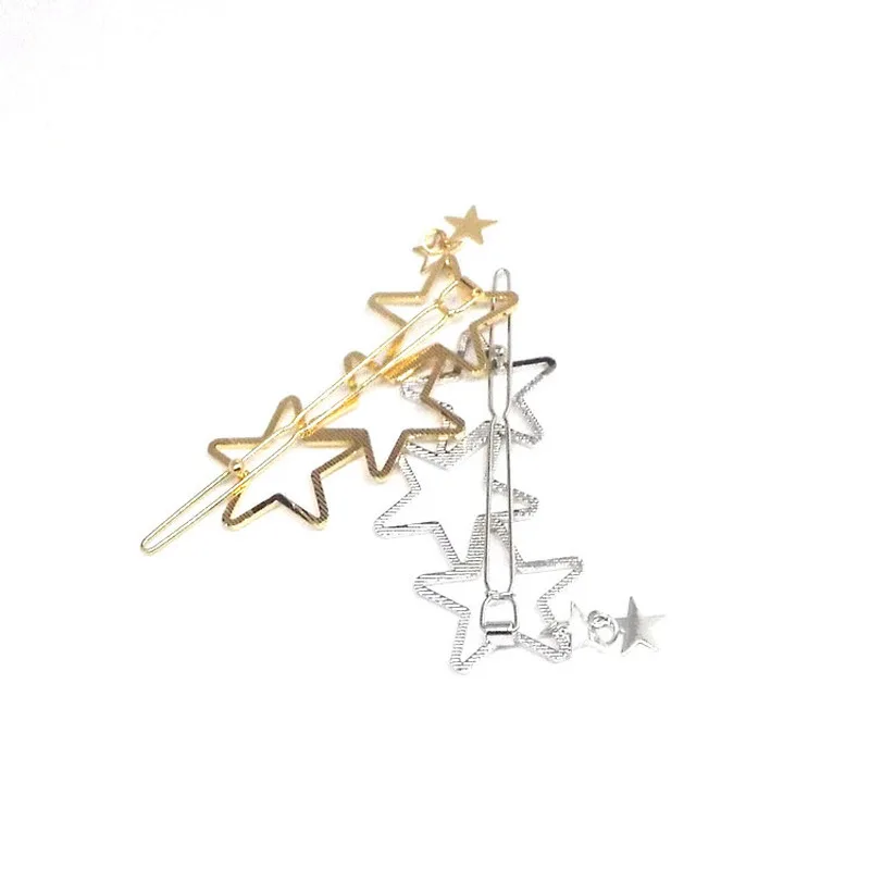 New Women Vintage Heart Star Geometric Alloy Hairpins Sweet Headband Hair Clips Barrettes Female Fashion Hair Accessories