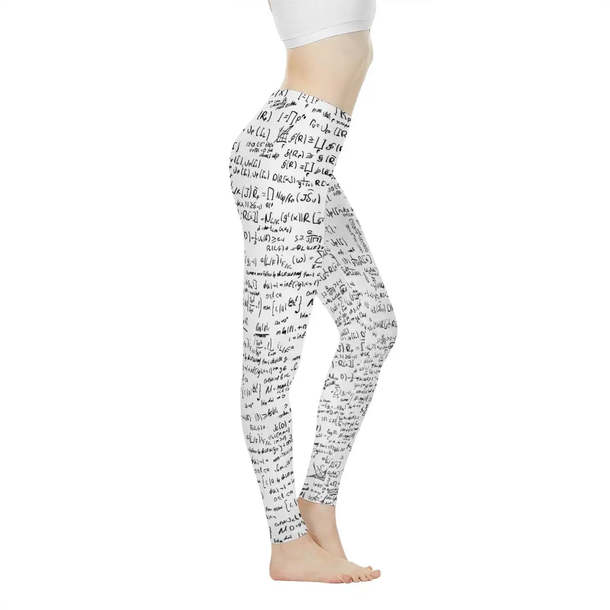  Green Stretchy Seamless Girls Leggings Fitness Tight Leggings Math Fotmula Pattern Tummy Control Tight Pants for Women Drop