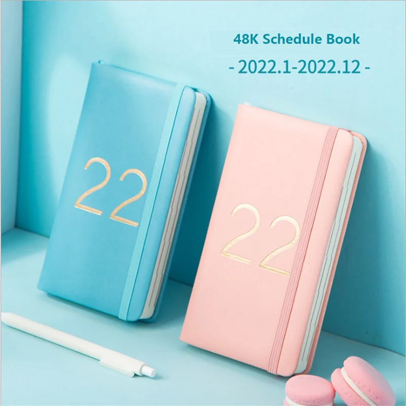 2022 New 48K Schedule Daily Planner Self-discipline Time Management  Efficiency Manual 4 Colors Portable Memos