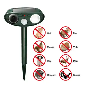 

Outdoor Ultrasonic Solar Pest Repeller Animal Pest Repeller PIR Sensor Garden Bird Cat Dog Repellent Keep Animals Away