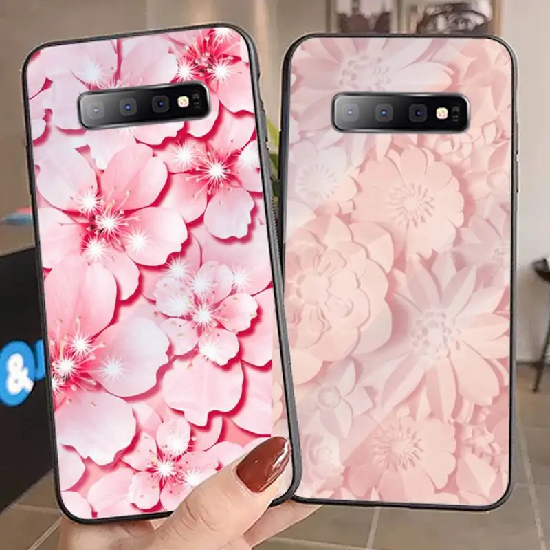 Мягкий чехол из закаленного стекла для Samsung S6 S7 edge S8 S9 S10 e plus note8 9 10 pro с цветочным 3D