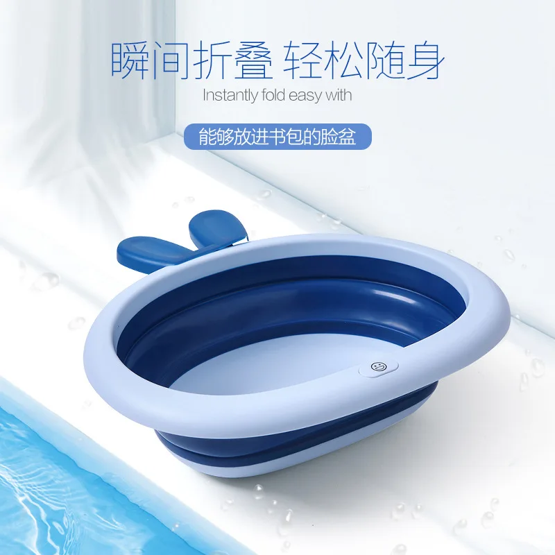 

Foldable Washbasin Portable Household Infant Plastic Silica Gel Extendable Travel Wash Basin Children Folding Small Basin