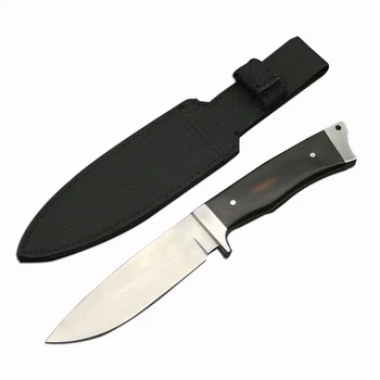 

Mengoing CAMPING SURVIVAL KNIFE 440 Steel Strong Blade，Wood Handle Multi-purpose Small Straight Knife HOT