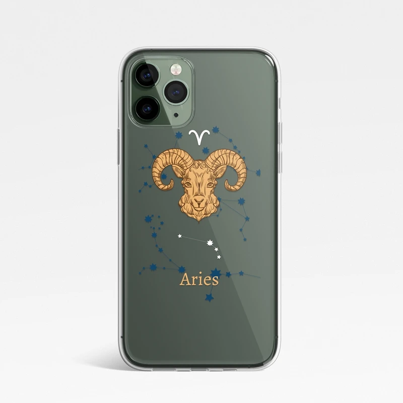 Прозрачный чехол для телефона с зодиаком 12 созвездий IPhone 11 Pro XS Max XR 6 7 8 Plus SE 2020 Овен