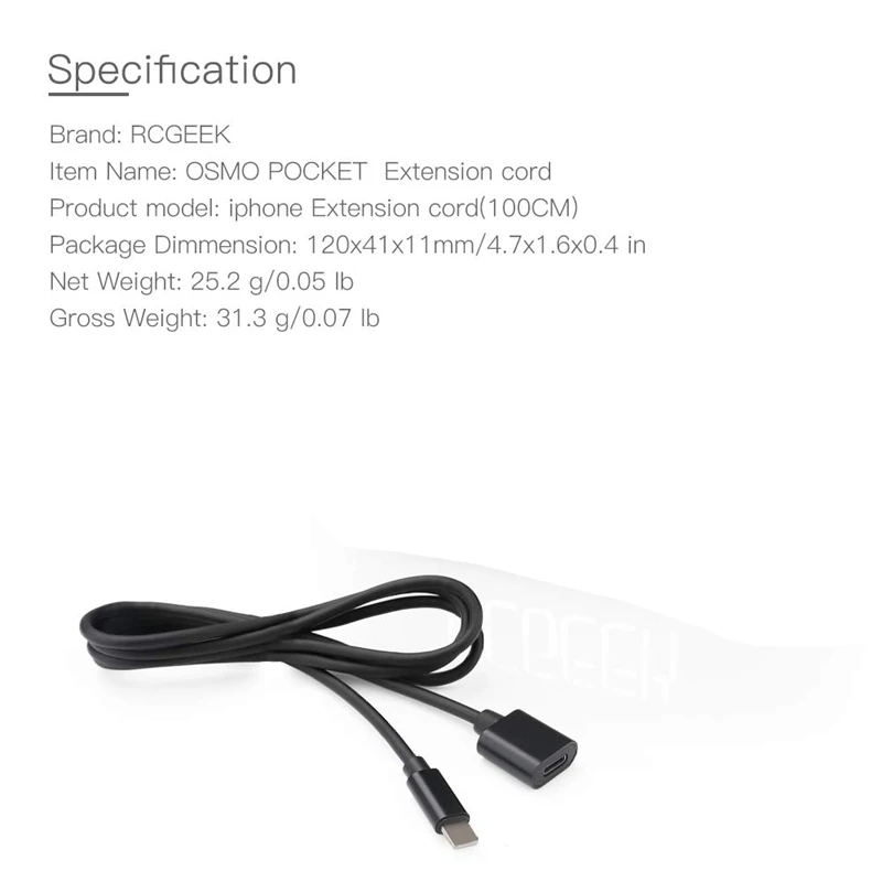 Универсальный Otg данных Usb удлинитель кабеля Женский Соединительный Кабель-адаптер для Dji Osmo карманные аксессуары, 39 дюймов