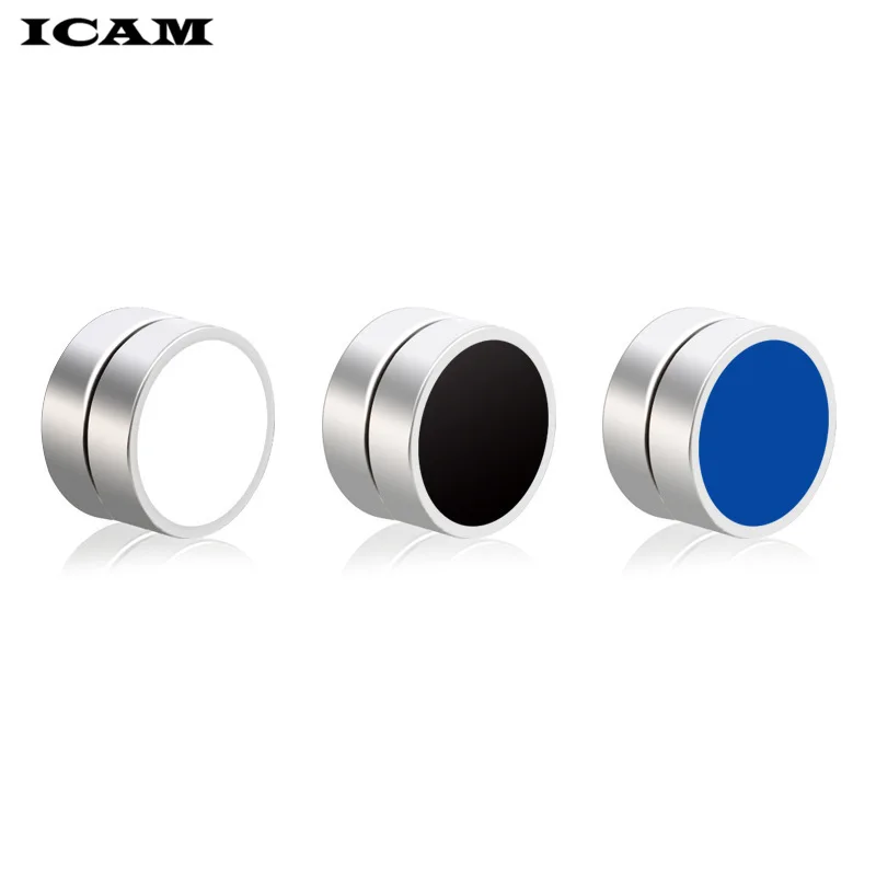 ICAM 2 шт./лот 8/мм Горячие двухсторонние черные синие магнитные круглые серьги