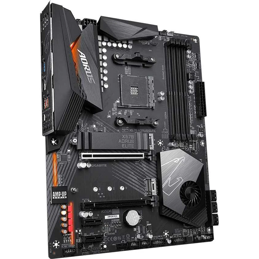 Материнская плата Gigabyte X570 AORUS ELITE Soc-AM4 AMD X570 4xDDR4 ATX AC`97 8ch(7.1) GbLAN RAID+HD