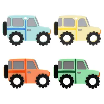 

Silicone Kids Baby Teether DIY Cartoon Car Shape Infant Newborn Teething Toy