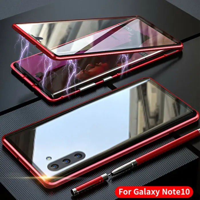 Магнитный абсорбционный Передний+ задний стеклянный чехол для samsung Galaxy Note 10 Plus SP99