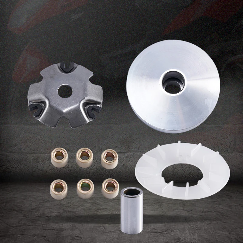 Complete Variator Kit Front Clutch Drive Pulley With Roller Weights For GY6 50cc 60cc 80cc 125cc 150cc Chinese Scooter Moped