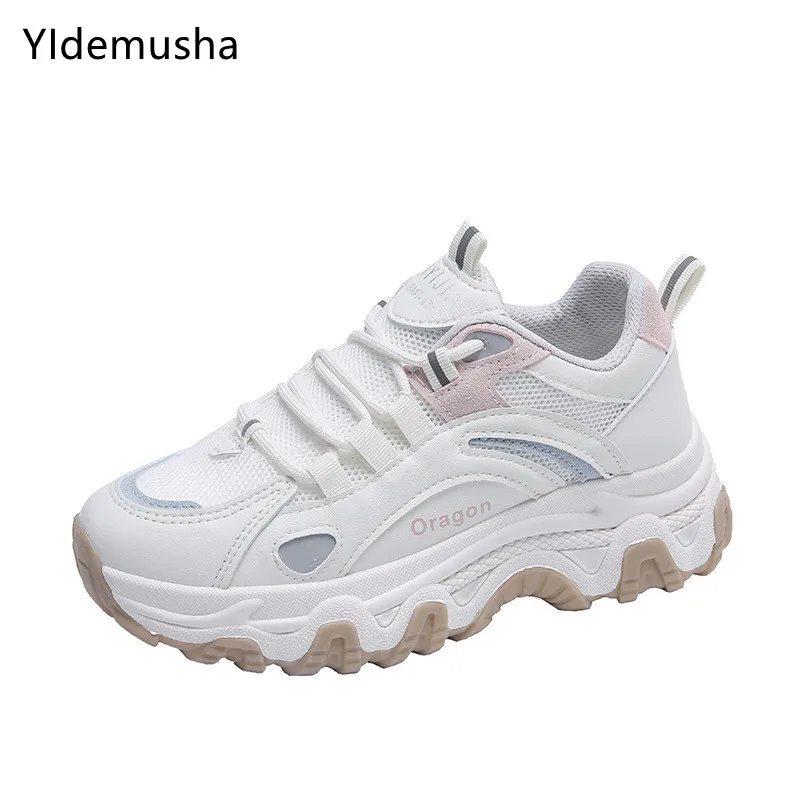 

2021 Summer Women Sneakers Fashion Mesh Chunky Sneakers Casual Shoes Autumn Breathable Thick Soft Sole Sport Shoes Flats Shoes