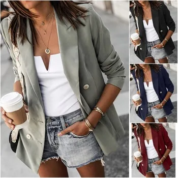 

New Style Fashion OL Elegant Long Sleeve Solid Casual Cardigans Suit new coats and jackets women blazers
