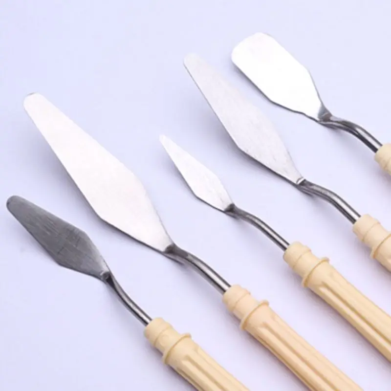 

5pcs/set Oil Painting Palette Knife Professional Stainless Steel Scraper Spatula Art Supplies for Artist Color Mixing