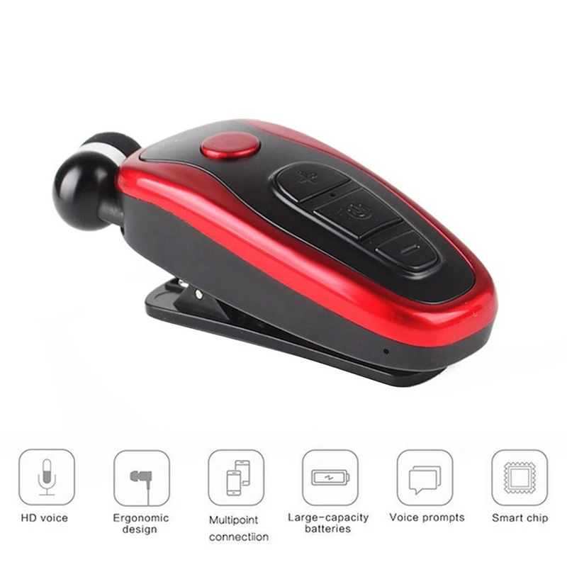 Q7 Wireless Bluetooth Earphone In Ear Wire Business Neck Clip Design
