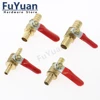 red handle Valve 6mm-12mm Hose Barb Inline Brass Water Oil Air Gas Fuel Line Shutoff Ball Valve Pipe Fittings ► Photo 2/6