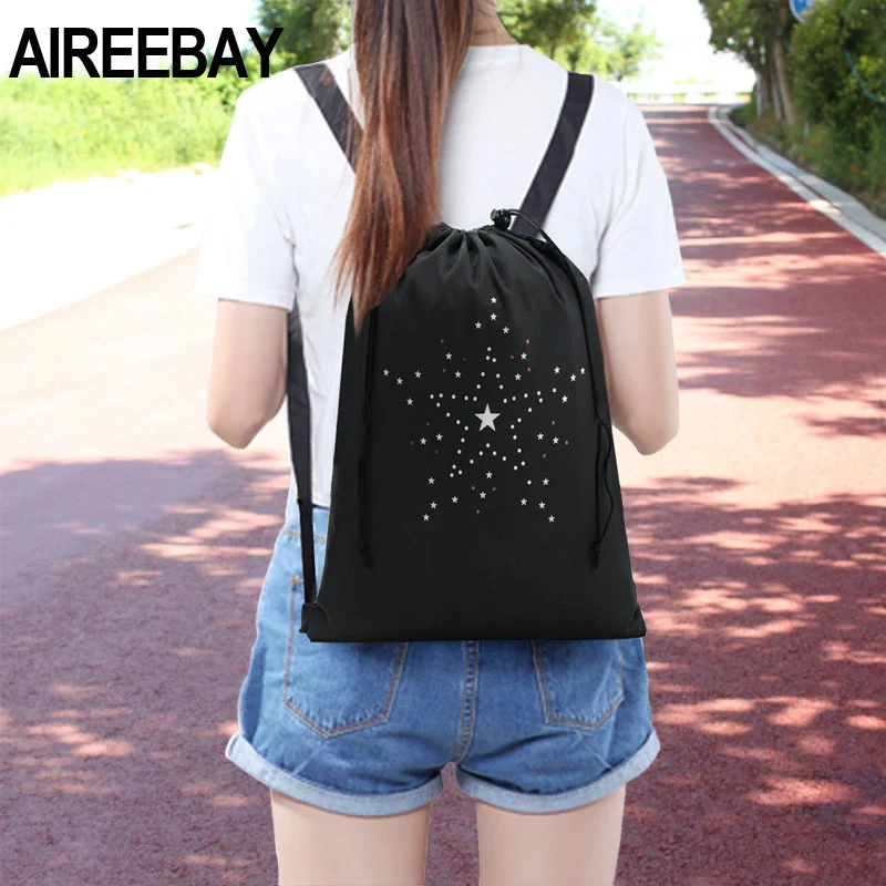 Aireebay рюкзак на шнурке с принтом для подростков, мужская сумка на шнурке, упаковочные кубики, вместительные Сумки на шнурке для женщин