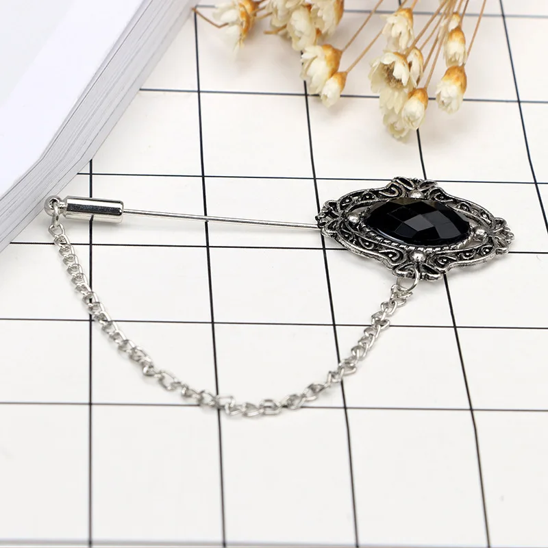 Alloy Rhinestone Lapel Stick Pin Brooch Pin Suit Shirt Pin For Mens Gifts Fashion Jewelry
