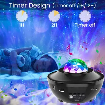 

Colorful Starry Sky Ocean Projector Bluetooth USB Voice Control Music Player Night Light Remote Control Ocean Wave Projection