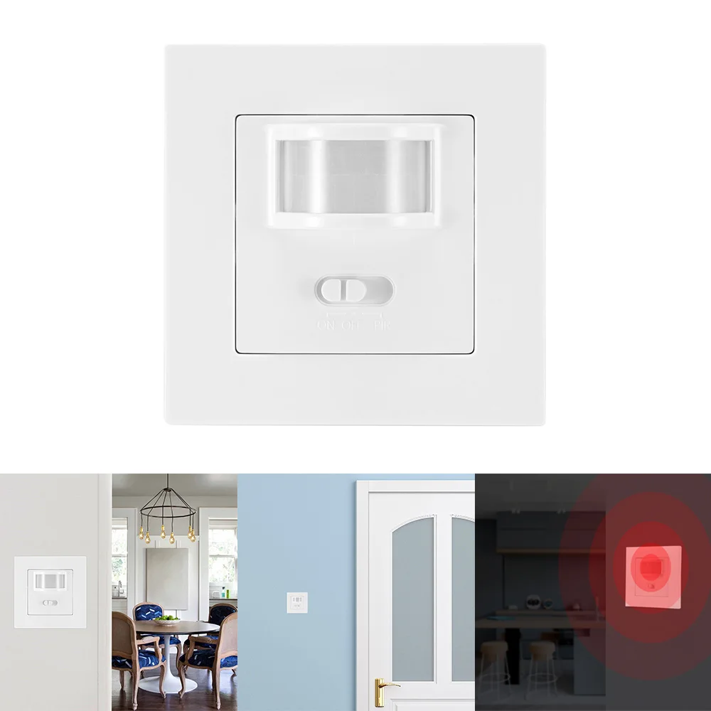 PIR Infrared Motion Sensor Switch Recessed Wall Lamp Bulb Switch On/Off ...