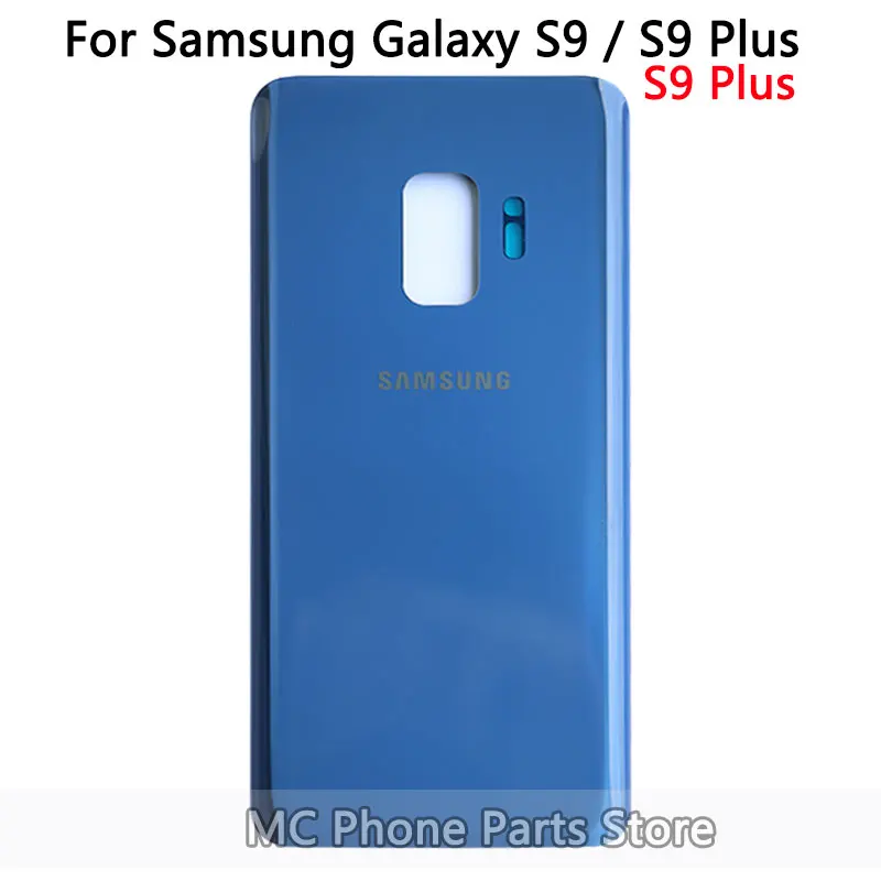 Чехол для samsung Galaxy S9 G960/S9 Plus G965F, задняя крышка для батареи, чехол,, новинка, для S9, задняя крышка, стекло+ наклейка - Цвет: S9 Plus  Blue