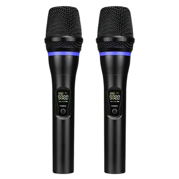 

With Display Party Singing Dual Church Rechargeable Dynamic KTV Karaoke UHF Microphone Set Wireless Bluetooth Professional