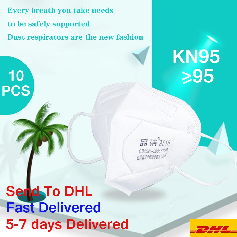 

10PCS 5 Layers Of Protection KN95 Masks Reusable With Breather Filter Protective 95% Anti Influenza Against Droplet Face Mask