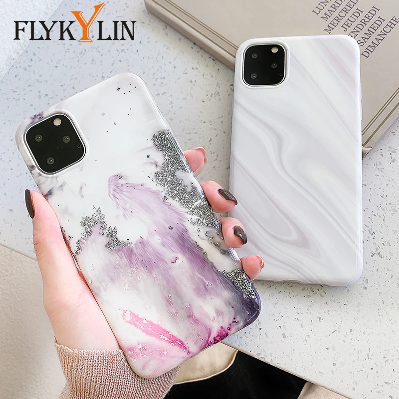 FLYKYLIN мраморный чехол для iphone 11 Pro Max задняя крышка XS X XR 6 S 7 8 Plus мягкий силиконовый