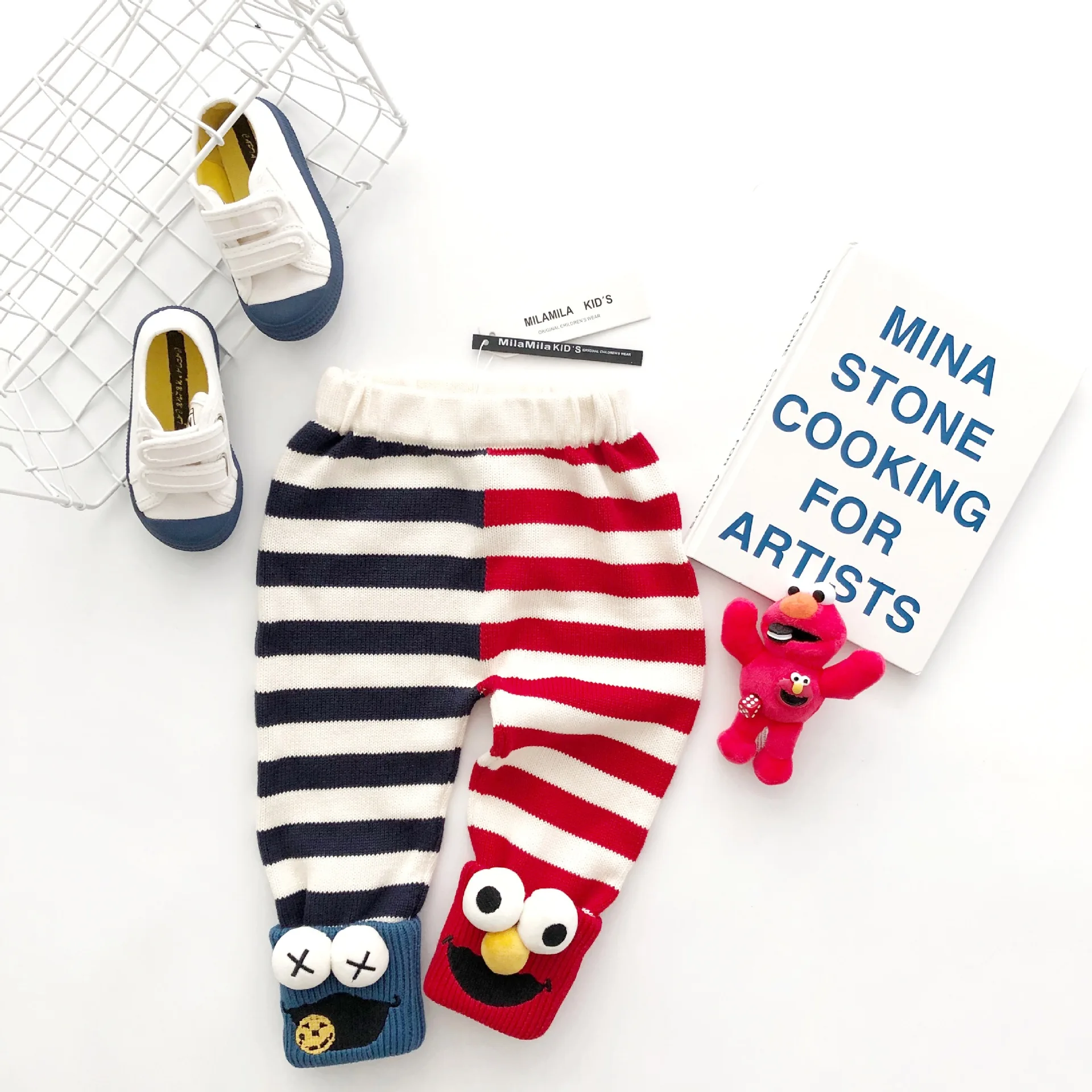 Beste Tonytaobaby Autumnwinter Slijtage Nieuwe Stijl Kinderkleding Twee Kleur Streep Stiksels Cartoon Jongens En Meisjes Wollen Broek