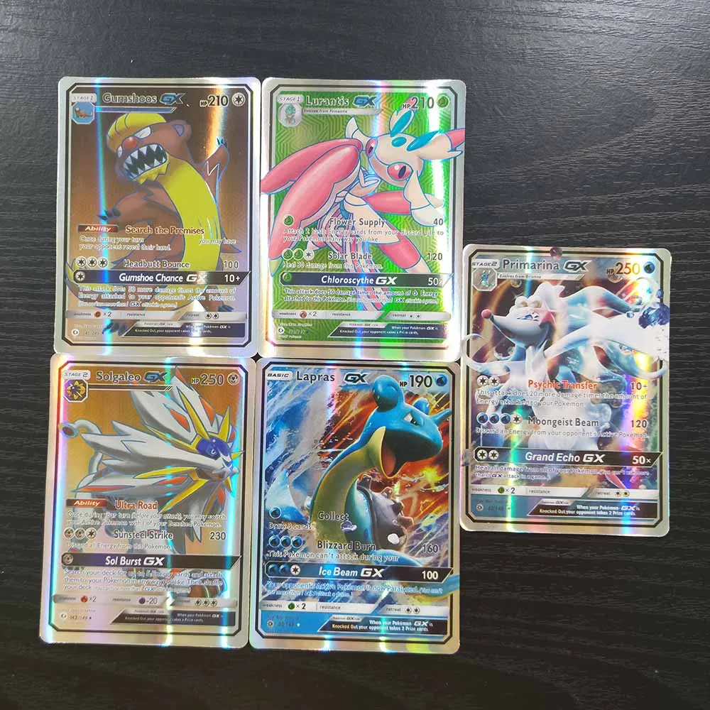 TAKARA TOMY Карты Покемон, 100 шт., флеш-карты, 94 GX, 6 тренировочных коллекций, битва, сияющая карточная настольная игра, детские игрушки, подарки