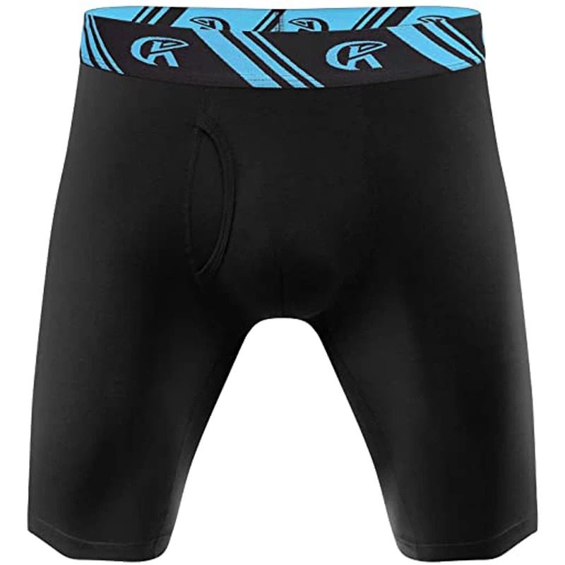 4pcs Men's Soft Bamboo Fiber Underwear Long Boxer Briefs Function Fly