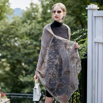 

Womens Silk Lace Scarfs Fashion Shawls And Scarves Cotton Line Oversized Blanket Luxury Brand Ladies Long Vintage Scarf Wraps