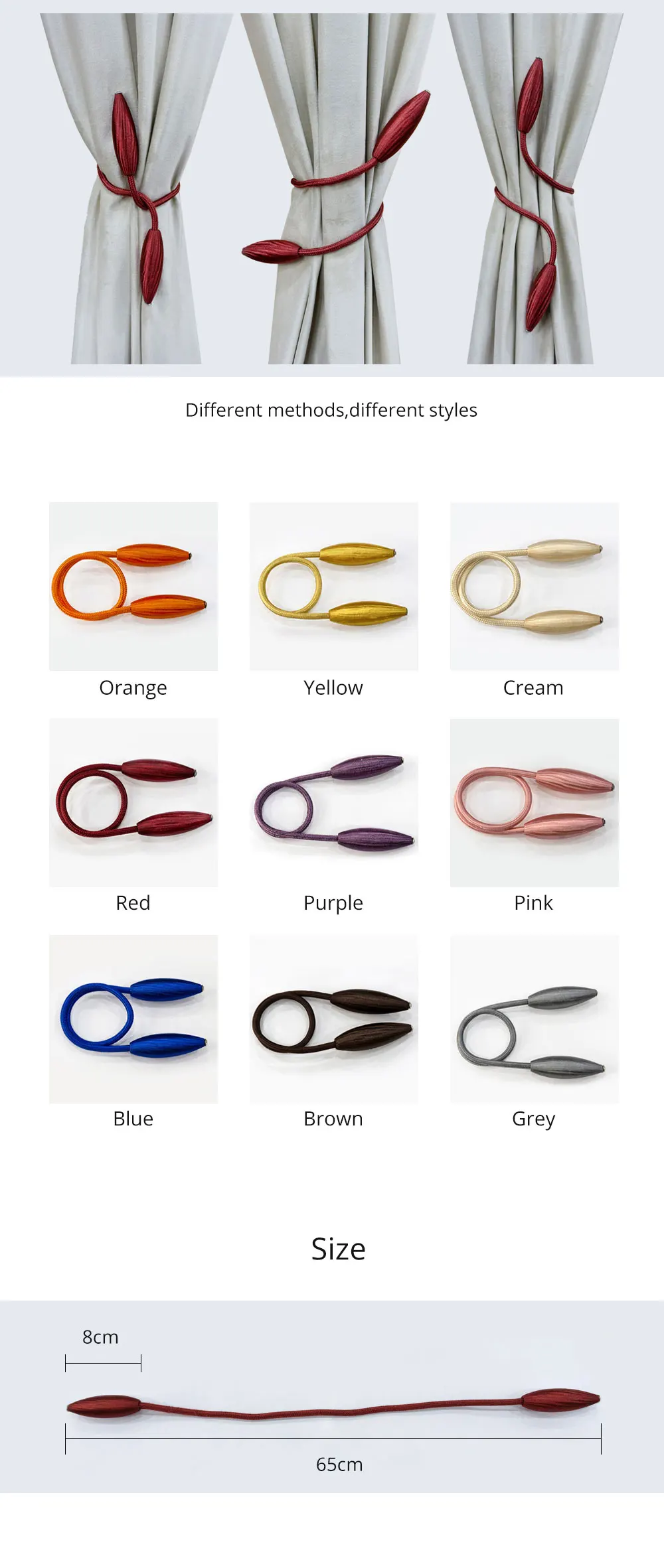 BD004_NAPEARL 1 Piece Curtain Tieback Living Room Window Curtains Adjust Cord Modern All Match Home Decor Accessories Drops Tie Up (1)